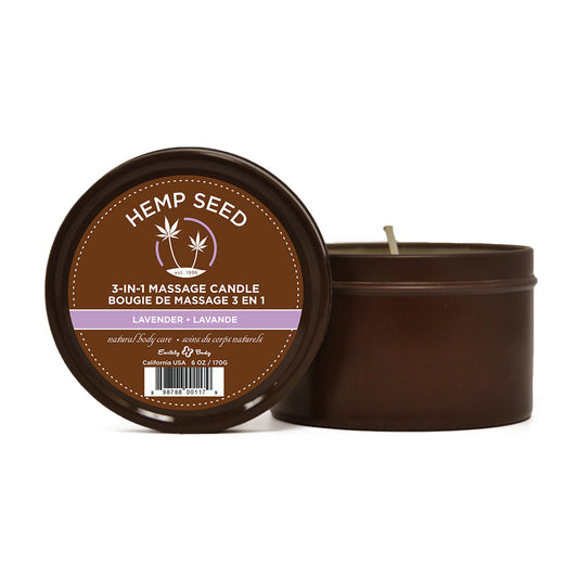 EARTHLY BODY - MASSAGE CANDLE LAVENDER 6.8OZ