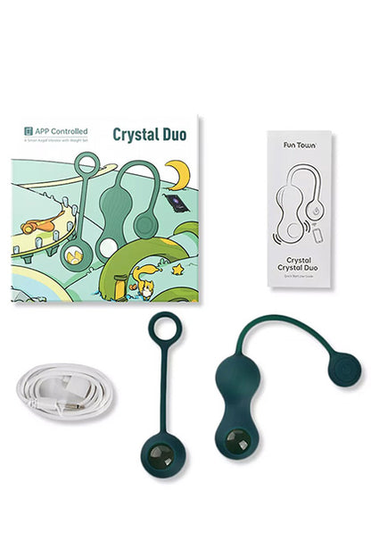 MAGIC MOTION - CRYSTAL DUO SMART KEGEL VIBRATOR WITH WEIGHT SET