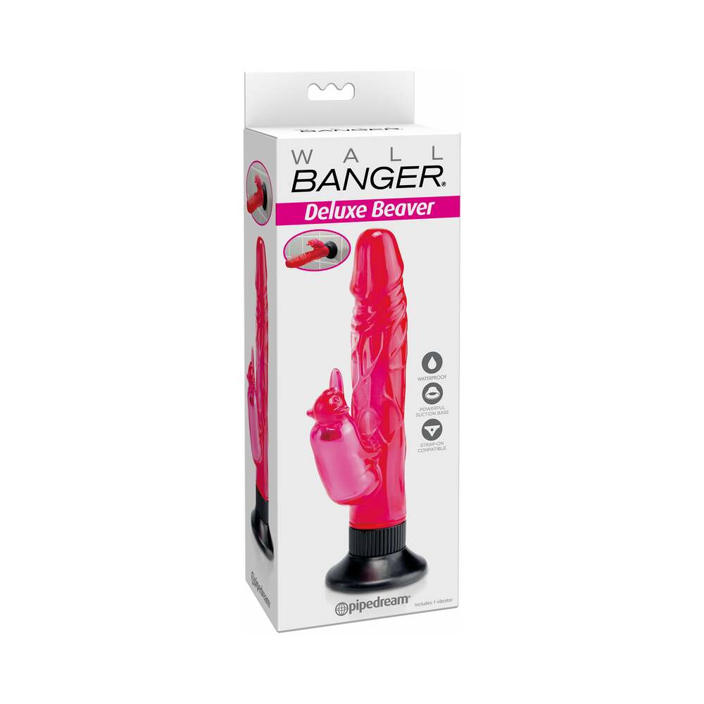 PIPEDREAM - VIBRADOR DE DUPLA ESTIMULAÇÃO WATERPROOF WALL BANGERS DELUXE BEAVER ROSA