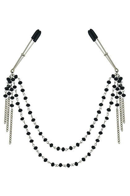 SPORTSHEETS - BLACK JEWELED NIPPLE CLIPS