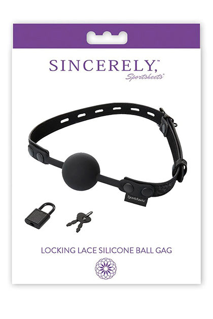 SPORTSHEETS - LOCKING LACE SILICONE BALL GAG