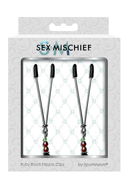 SEX & MISCHIEF - RUBY BLACK NIPPLE CLIPS