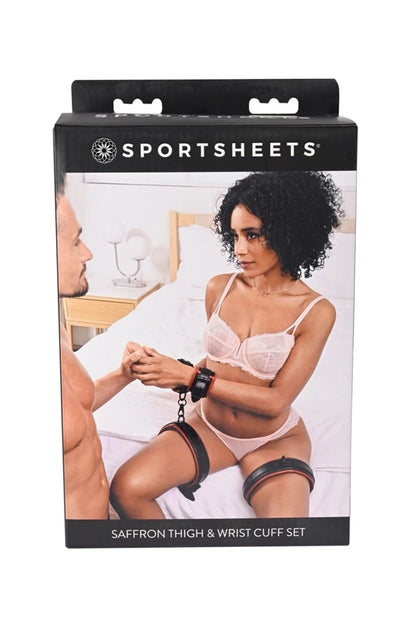 SPORTSHEETS - SAFFRON THIGH & WRIST CUFF SET