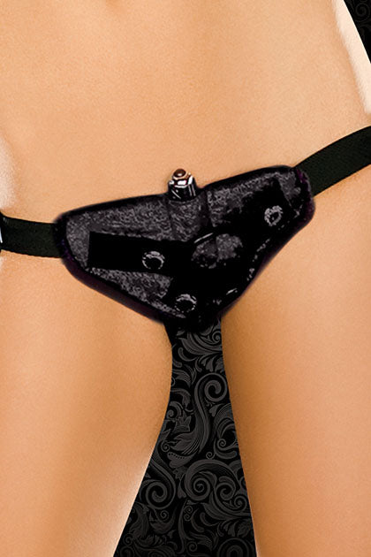VIBRATING STRAP-ON - BLACK