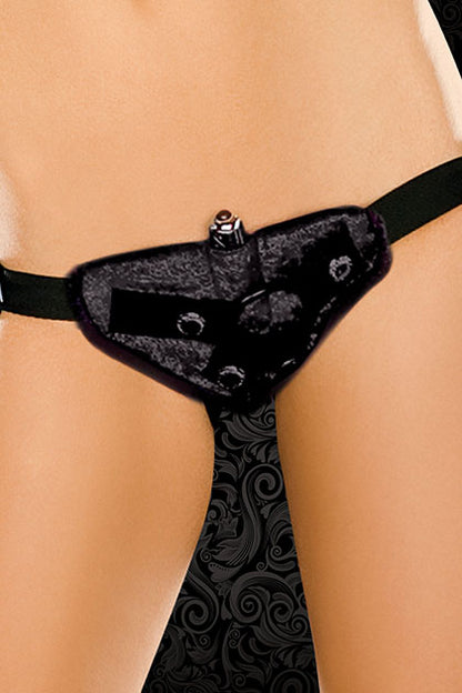VIBRATING STRAP-ON - BLACK