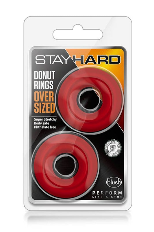 BLUSH - STAY HARD DONUT RINGS OVERSIZED RED