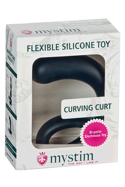MYSTIM CURVING CURT - WITH E-STIM - BLACK
