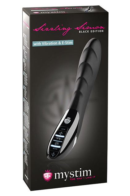 Mystim Sizzling Simon eStim Vibrator, Black Edition
