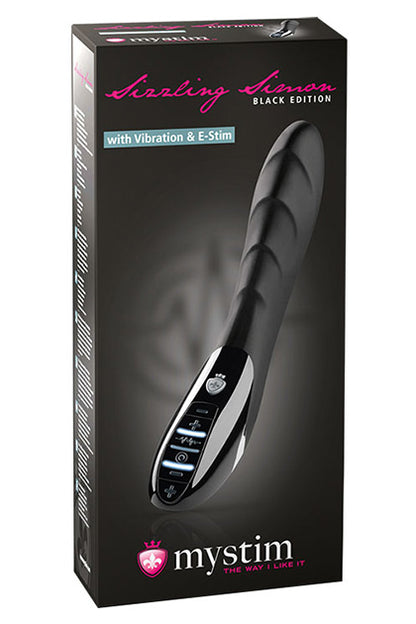 Mystim Sizzling Simon eStim Vibrator, Black Edition