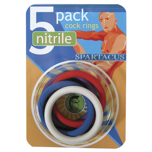 SPARTACUS - NITRILE COCK RINGS (5 PER PACKAGE/1.5IN EACH)