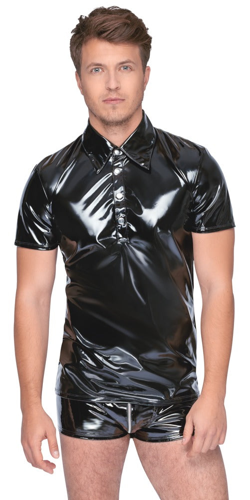 BLACK LEVEL - VINYL POLO SHIRT