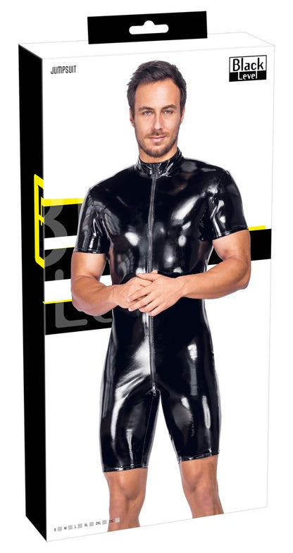 BLACK LEVEL - SHORT VINYL JUMPSUIT
