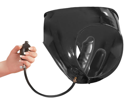 LATE X - LATEX BRIEFS WITH INFLATABLE DILDOS