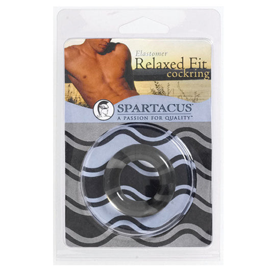 SPARTACUS - RELAXED FIT ELASTOMER COCK RING (BLACK)