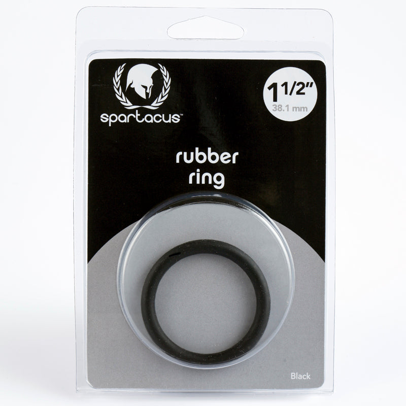 SPARTACUS - RUBBER COCK RING 1.5IN. (BLACK)