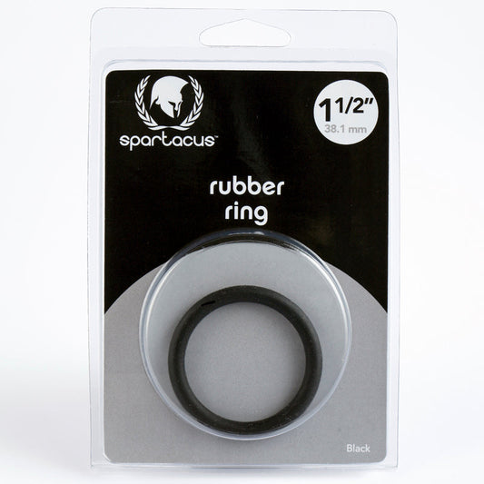 SPARTACUS - RUBBER COCK RING 1.5IN. (BLACK)