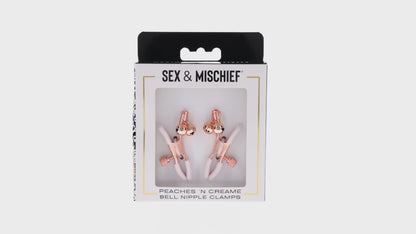 SPORTSHEETS - SEX & MISCHIEF PEACHES 'N CREAME BELL NIPPLE CLAMPS