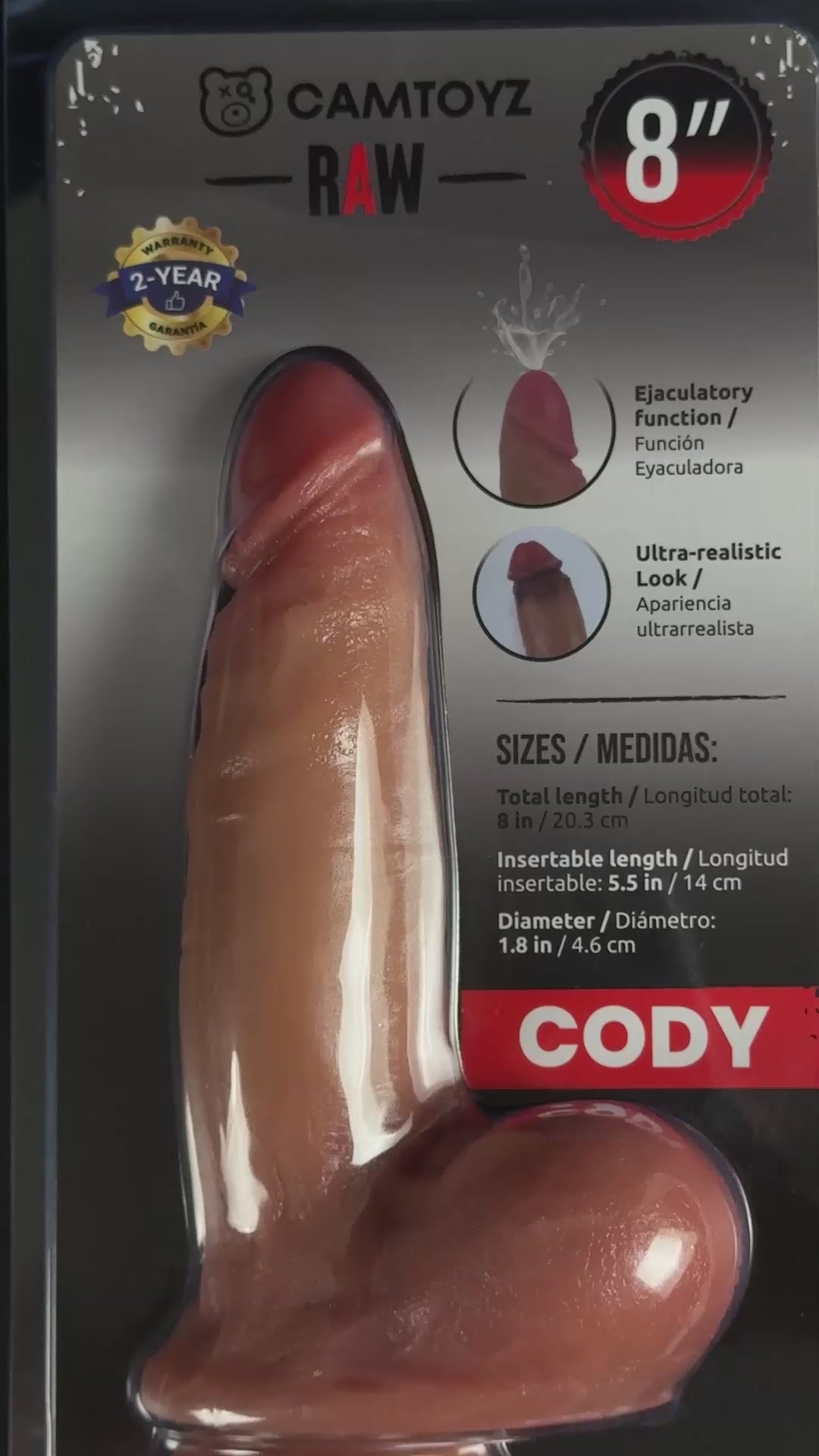 CAMTOYZ - DILDO EJACULADOR ULTRA-REALISTA CODY