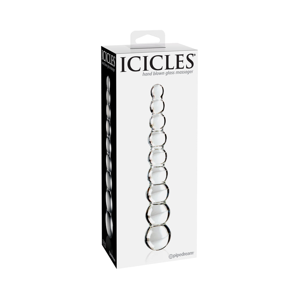 PIPEDREAM - ICICLES N.º 2 DILDO DE VIDRO COM ESFERAS 21,5 CM TRANSPARENTE