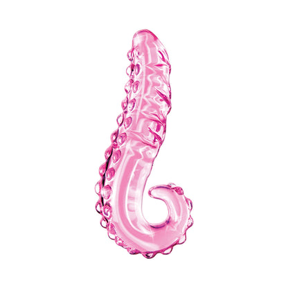 PIPEDREAM - ICICLES N.º 24 DILDO DE VIDRO CURVO TEXTURIZADO DE 15 CM COM PEGA COR-DE-ROSA