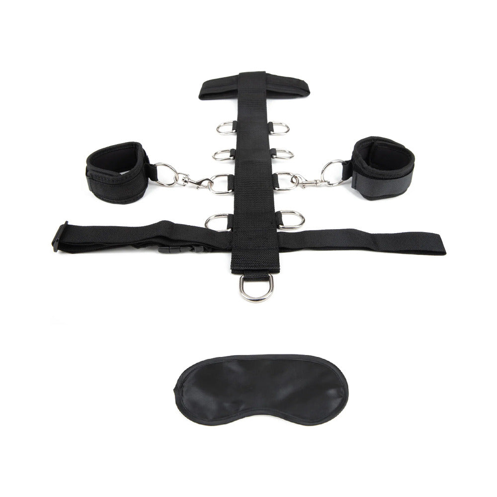 ELECTRIC EEL - LUX FETISH 3-PIECE ADJUSTABLE NECK & WRISTRAINT SET BLACK