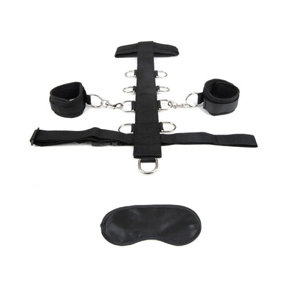 ELECTRIC EEL - LUX FETISH 3-PIECE ADJUSTABLE NECK & WRISTRAINT SET BLACK