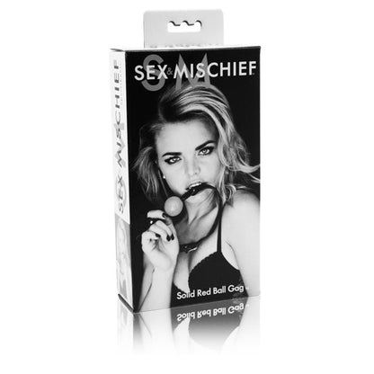 SPORTSHEETS - BOLA DE MORDIDA AJUSTÁVEL SÓLIDA SEX & MISCHIEF VERMELHA