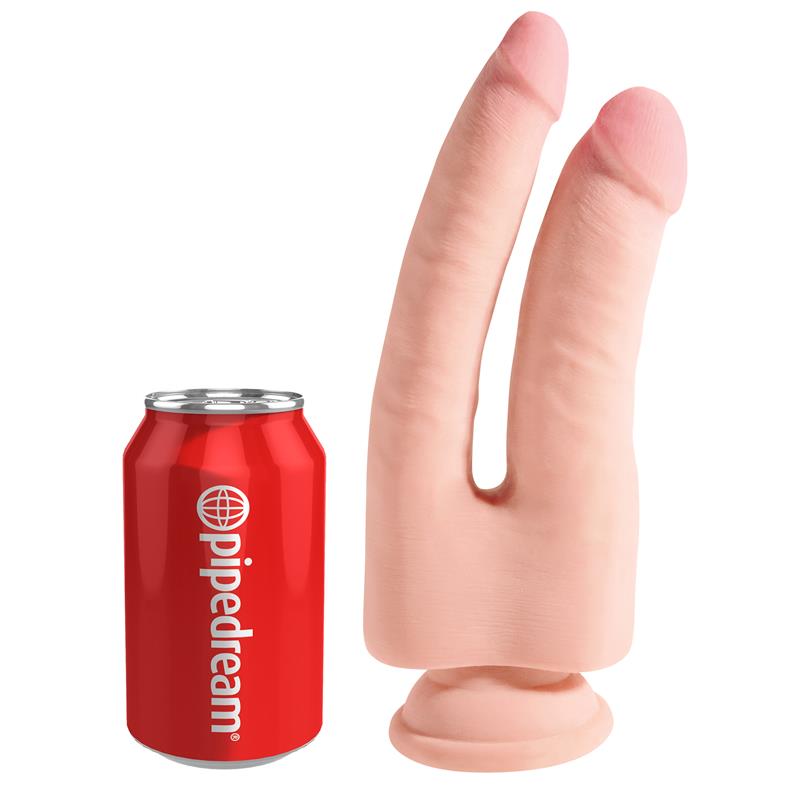 KING COCK - 3D DILDO DOBLE PENETRACIÓN TRIPLE DENSIDAD PLUS 9.5 NATURAL
