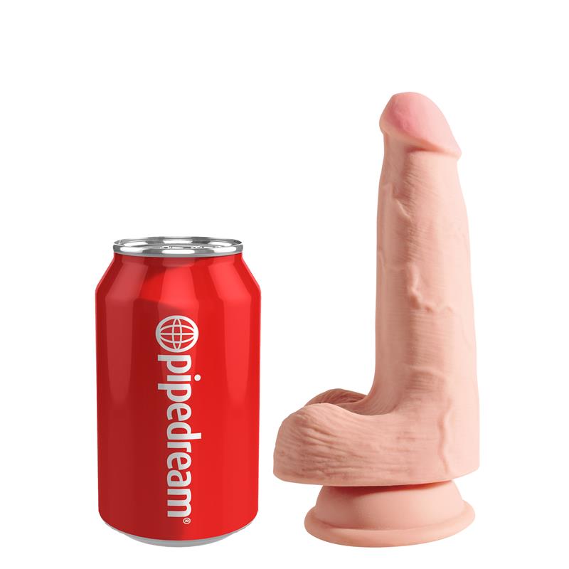 3D Dildo Triple Densidad con Testículos Plus 5 Natural
