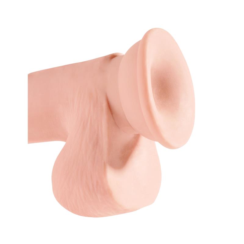 KING COCK - 3D DILDO TRIPLE DENSIDAD CON TESTÍCULOS PLUS 7.5 NATURAL