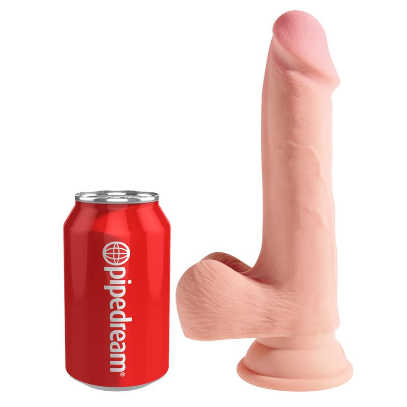 KING COCK - 3D DILDO TRIPLE DENSIDAD CON TESTÍCULOS PLUS 7.5 NATURAL