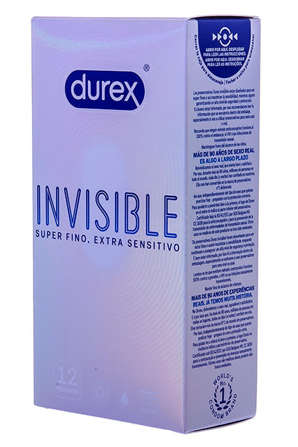 DUREX - INVISIBLE SUPER FINO EXTRA SENSITIVO 12 UDS