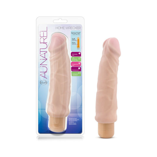 BLUSH - AU NATUREL HOME WRECKER 9.5 IN. DUAL DENSITY VIBRATING DILDO