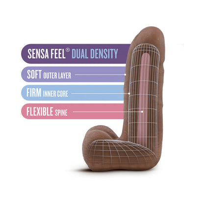 BLUSH - AU NATUREL CARLITO 5 IN. POSABLE DUAL DENSITY DILDO WITH BALLS TAN