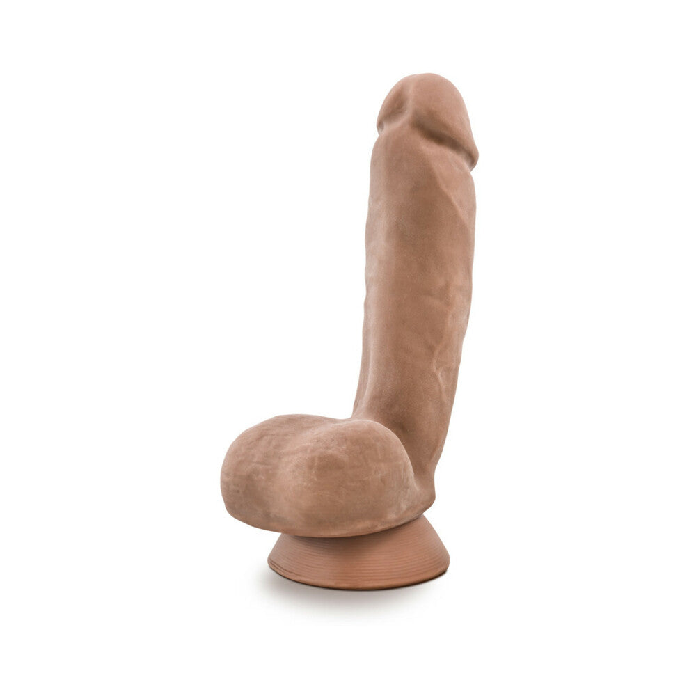 BLUSH - AU NATUREL MACHO 8.5 IN. POSABLE DUAL DENSITY DILDO WITH BALLS TAN