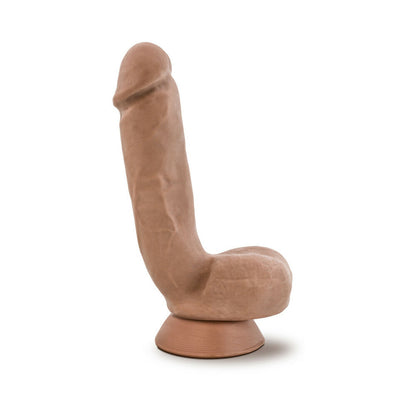 BLUSH - AU NATUREL MACHO 8.5 IN. POSABLE DUAL DENSITY DILDO WITH BALLS TAN