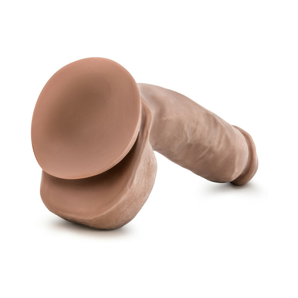 BLUSH - AU NATUREL MACHO 8.5 IN. POSABLE DUAL DENSITY DILDO WITH BALLS TAN