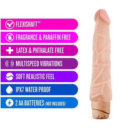 BLUSH - DR. SKIN COCK VIBE 1 REALISTIC 9 IN. VIBRATING DILDO