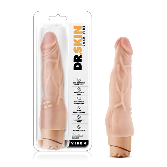 BLUSH - DR. SKIN COCK VIBE 4 REALISTIC 8 IN. VIBRATING DILDO