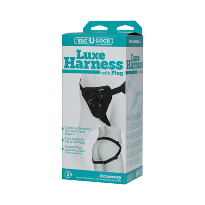 DOC JOHNSON - VAC-U-LOCK PLATINUM - ARNÊS LUXE - COM PLUG PRETO