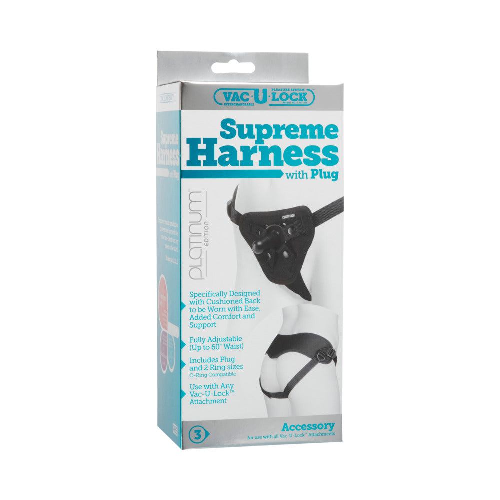 DOC JOHNSON - VAC-U-LOCK PLATINUM - SUPREME HARNESS - WITH PLUG BLACK