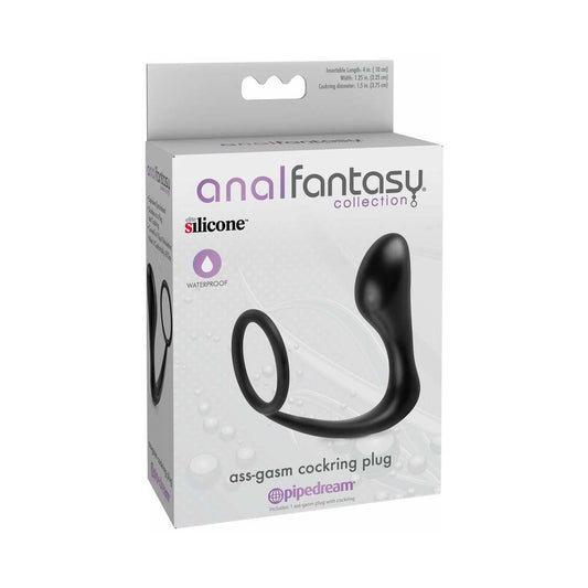 PIPEDREAM - ANAL FANTASY COLLECTION SILICONE ASS-GASM COCKRING PLUG BLACK