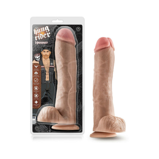 BLUSH - HUNG RIDER HAMMER REALISTIC 11.5 IN. DILDO WITH BALLS BEIGE