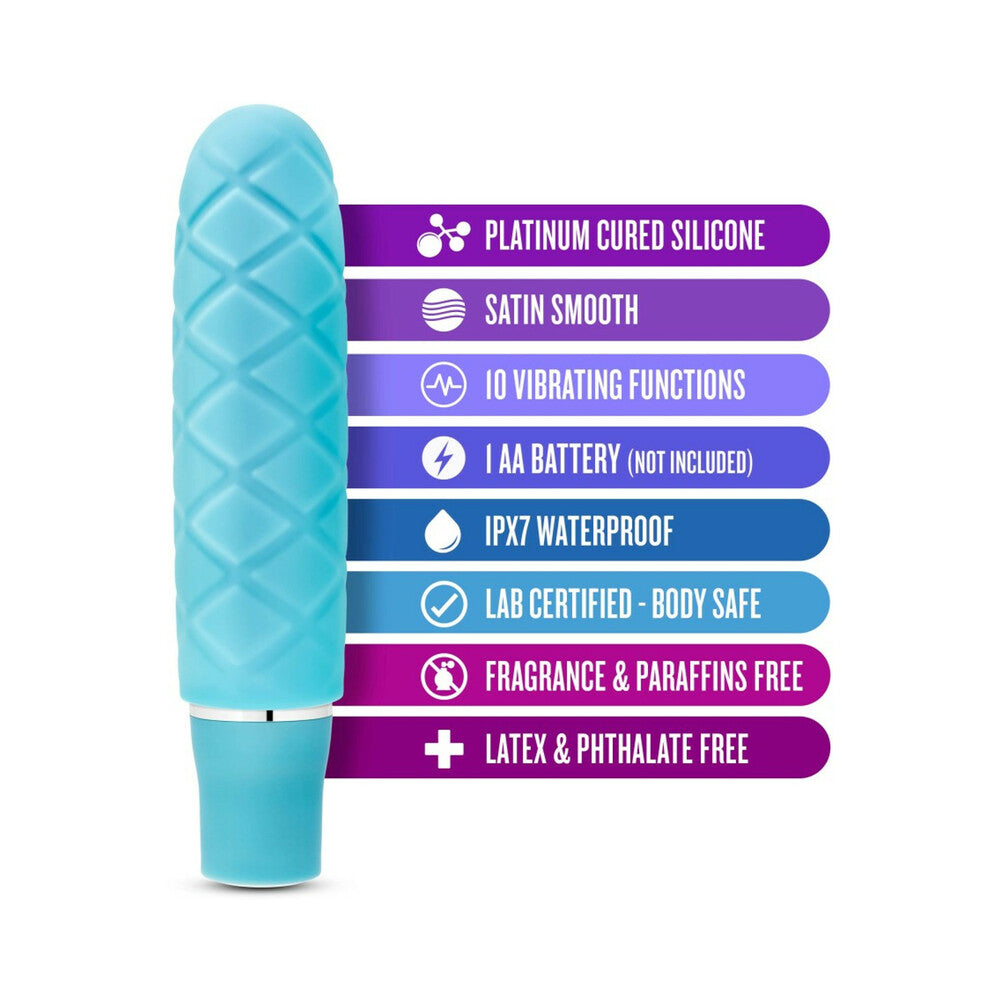 BLUSH - LUXE COZI MINI SILICONE SLIMLINE VIBRATOR AQUA