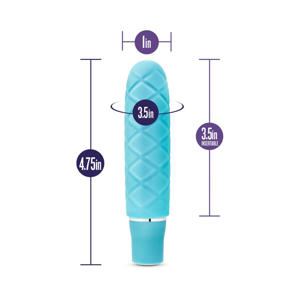 BLUSH - LUXE COZI MINI SILICONE SLIMLINE VIBRATOR AQUA