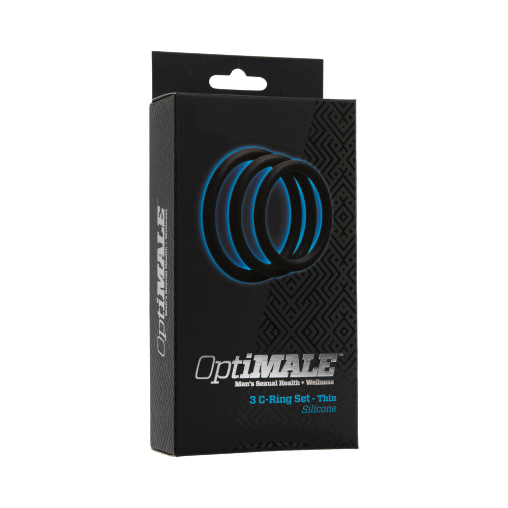 DOC JOHNSON - OPTIMALE – CONJUNTO DE 3 ANÉIS C – PRETO FINO