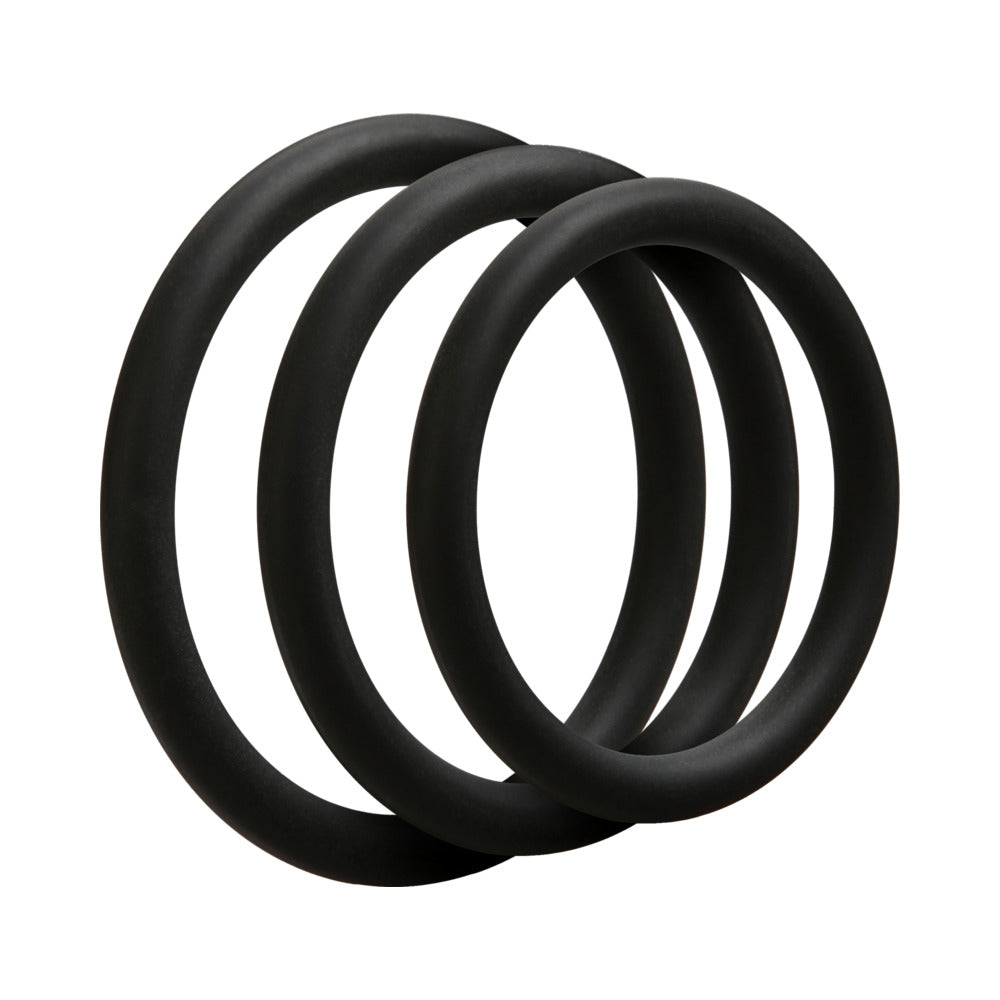 DOC JOHNSON - OPTIMALE – CONJUNTO DE 3 ANÉIS C – PRETO FINO