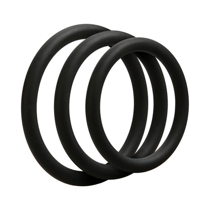 DOC JOHNSON - OPTIMALE – CONJUNTO DE 3 ANÉIS C – PRETO FINO