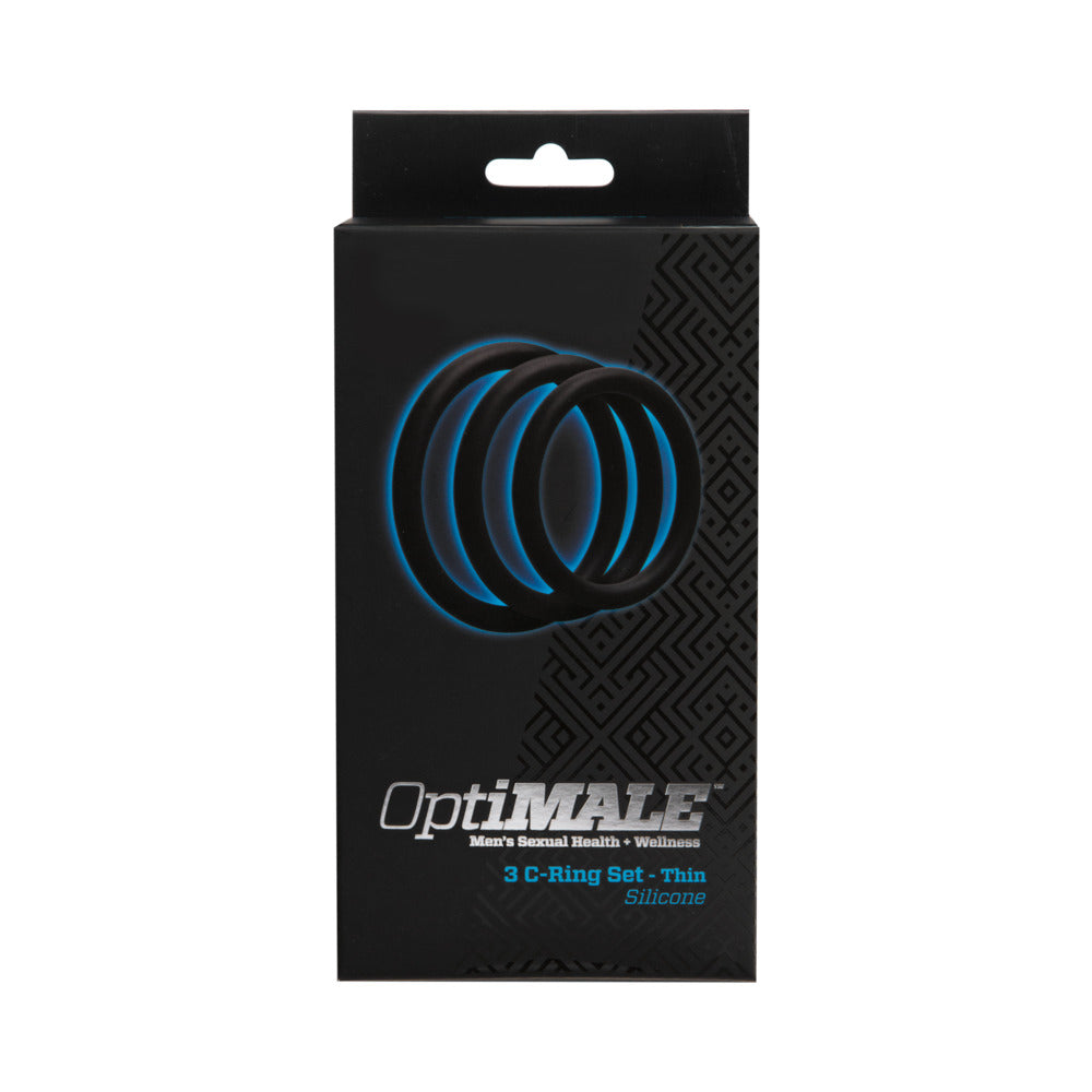 DOC JOHNSON - OPTIMALE – CONJUNTO DE 3 ANÉIS C – PRETO FINO