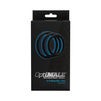 DOC JOHNSON - OPTIMALE – CONJUNTO DE 3 ANÉIS C – PRETO FINO